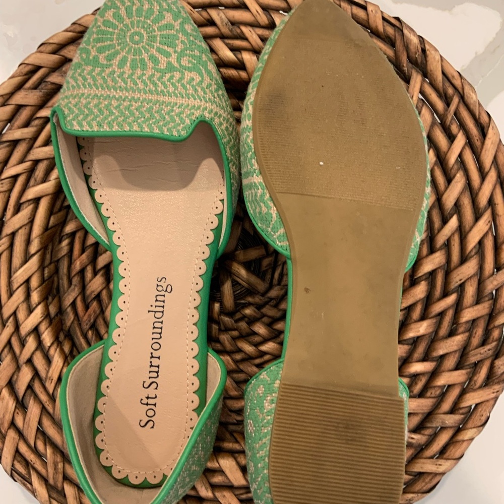 Soft Surroundings Turquoise Embroidered Loafers - Picture 6 of 7